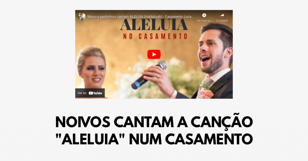 Noivos cantam a canção "Aleluia" num casamento
