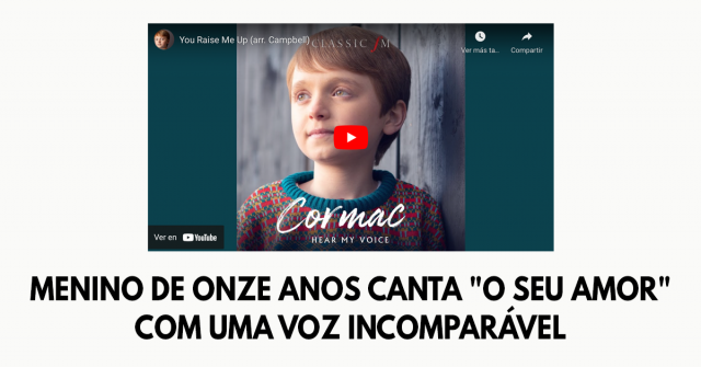 Menino de onze anos canta O Seu amor com uma voz incomparável