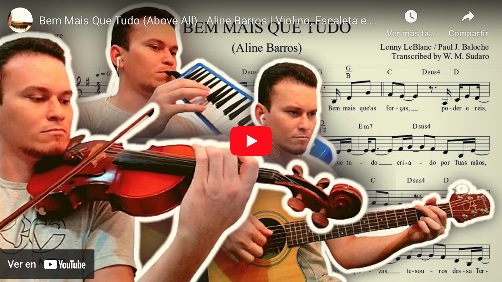 Ouça a canção bem mais que tudo em violino
