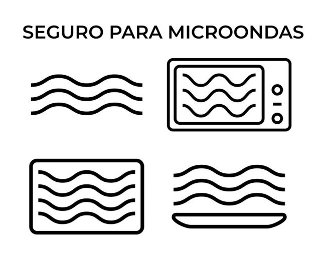 Encontrará um destes símbolos nos recipientes para microondas.