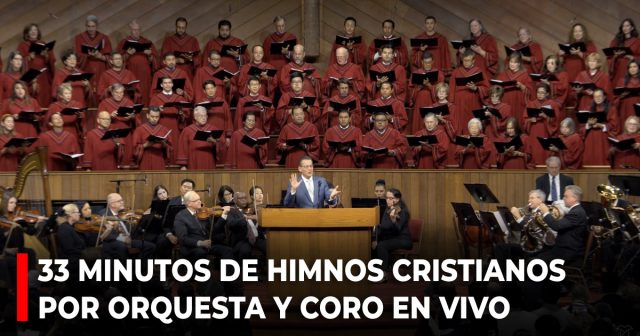 33 minutos de himnos cristianos interpretados por orquesta y coro en vivo